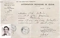 August 1960 Paris proof of residence, no "Innocenzo"