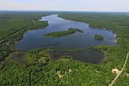 Drone image of Lake Lucerne, Wisconsin