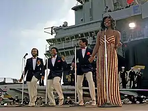 Left to right: William "Red" Guest, Edward Patten, Merald "Bubba" Knight, and Gladys Knight