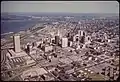 Downtown Buffalo in 1973, shortly after the skyscraper (on the left) was completed