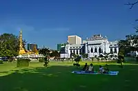 City Hall and the Sule Pagoda as seen from Maha Bandula Park