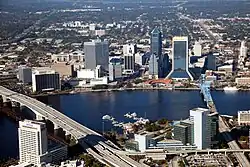 Downtown Jacksonville viewed from the South Bank