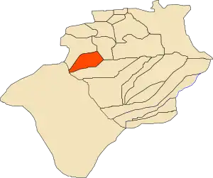 Location of Méchraâ Houari Boumédienne commune within Béchar Province
