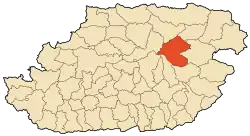 Location of Azazga within Tizi Ouzou Province