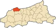 Location of Jijel in the Jijel Province