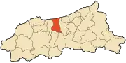 Location of Taher in the Jijel Province