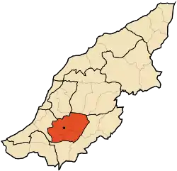 Map of Algeria highlighting Mostaganem Province