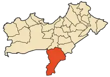 Location of Tafraoui within Oran Province