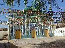 Sindhi style painted mosque in Dadu