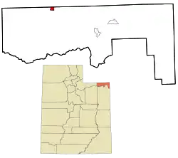 Location in Daggett County and the state of Utah