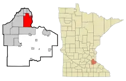 Location of Inver Grove Heights, Minnesota