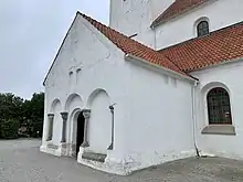 The church porch, with the main entrance to the church