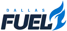 The logo for the Dallas Fuel is an iconic blue flame.