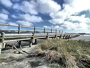 A new pier subsequently damaged by both the September 2010 and February 2011 earthquakes