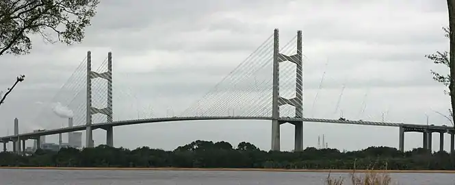 The Dames Point Bridge is one of only two bridges in Florida with more than a 170 ft (51.8m) clearance.