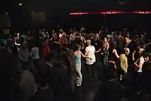 People dancing bourrée in a folk ball.