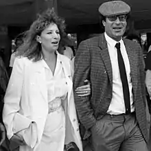 Streisand with Arnon Milchan, during the opening of the Streisand  building in the Hebrew University, 1984
