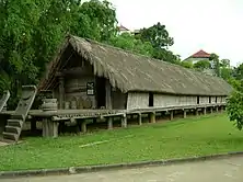 Long communal house of the Rhade people