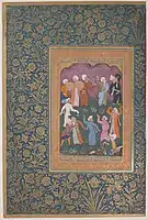 "Dancing Dervishes", Folio from the Shah Jahan Album. Originally by Aqa Mirak, retouched by Abu'l Hasan