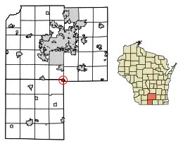 Location of Brooklyn in Dane County, Wisconsin.