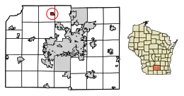 Location of Dane in Dane County, Wisconsin.
