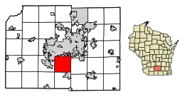 Location of Fitchburg in Dane County, Wisconsin.