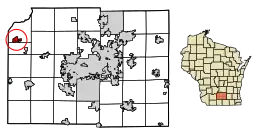 Location of Mazomanie in Dane County, Wisconsin.