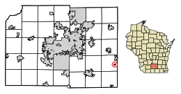 Location of Rockdale in Dane County, Wisconsin.