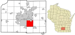 Location in Dane County and the state of Wisconsin.