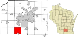 Location in Dane County and the state of Wisconsin.