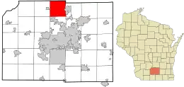 Location in Dane County and the state of Wisconsin.