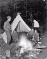 A campfire at Daniels Park, August 1920