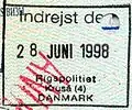 Old style entry stamp from Denmark