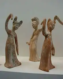 Dancing figures, Tang dynasty, 7th century