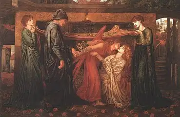Dante Gabriel Rossetti, Dante's Dream on the Day of the Death of Beatrice, watercolour, 1869-1871, Walker Art Gallery, Liverpool, UK
