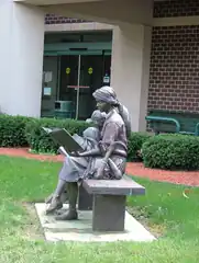 Statue at the library entrance