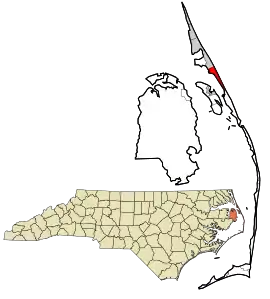 Location in Dare County and the U.S. state of North Carolina