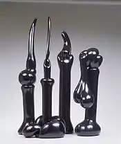 Four Sculptures: Dark Fuse, Trethevy, Sentry, and Territorial Display (Four sculptures in epoxy resin,1990)