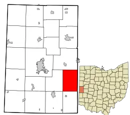 Location in Darke County and the state of Ohio.