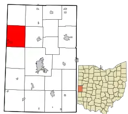 Location in Darke County and the state of Ohio