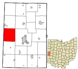 Location in Darke County and the state of Ohio