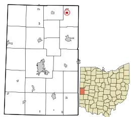 Location in Darke County and the state of Ohio