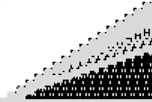 Fig 2. "Dark mills on a cloudy day"  -- N. J. A. Sloane.  Excess pattern for sparse rulers, best known values for L>213.