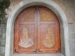 One of the front doors of the church.