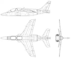 Orthographic projection of the Alpha Jet