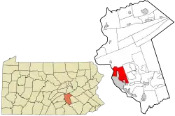 Location in Dauphin County and state of Pennsylvania.