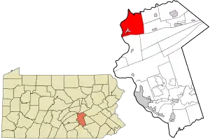 Location in Dauphin County and state of Pennsylvania.