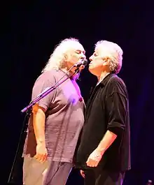 Crosby and Nash singing while touring in 2006 with Crosby, Stills, Nash & Young