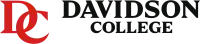 Serif capital D and C letters, interlocking, in red, alongside "Davidson College" in black.