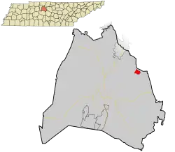 Location in Davidson County and the state of Tennessee.